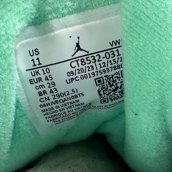 Nike Air Jordan 3 Retro Black Green Glow Grey CT8532-031 Men’s Size 11 - Picture 11 of 13